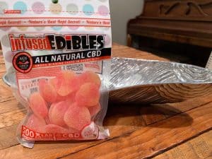 Infused Edibles CBD Peach Gummies 500mg Edibles